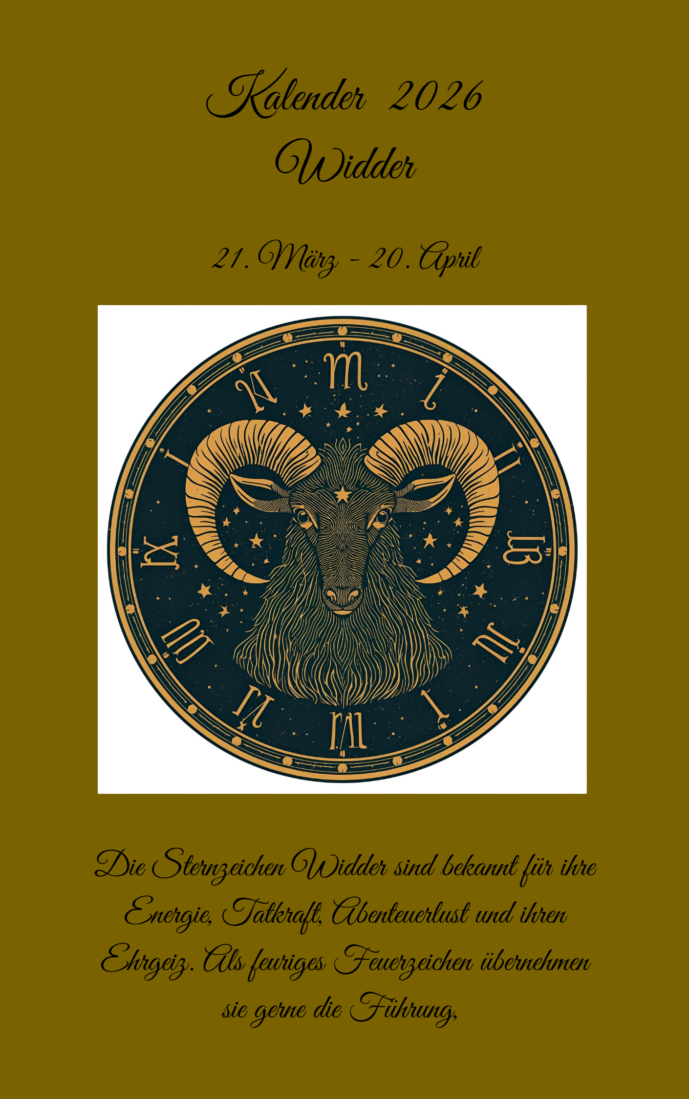 Sternzeichen Widder Kalender 2026