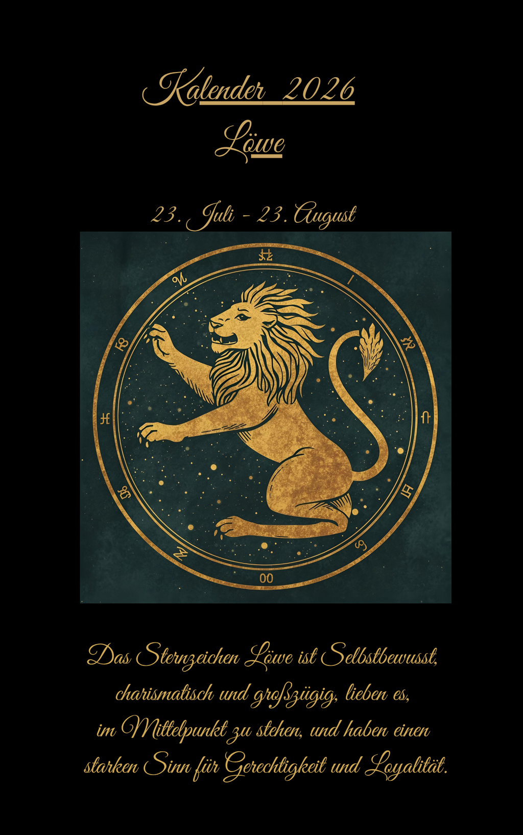 Sternzeichen Löwe Kalender 2026