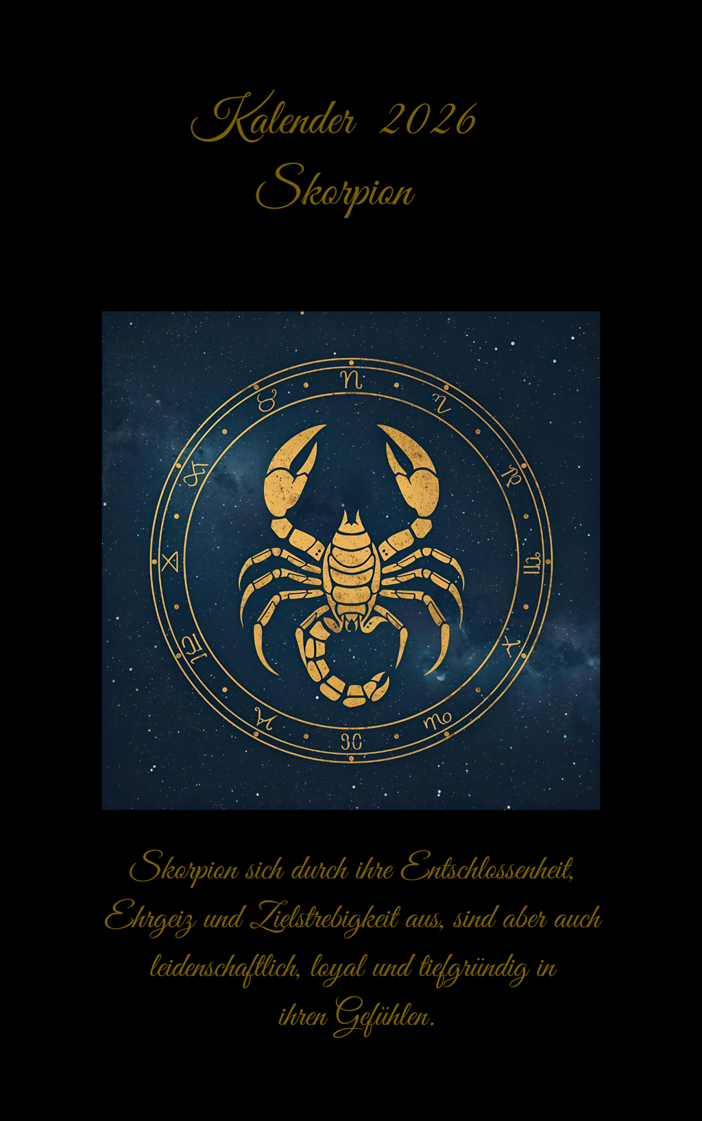 Sternzeiche Skorpion Kalender 2026