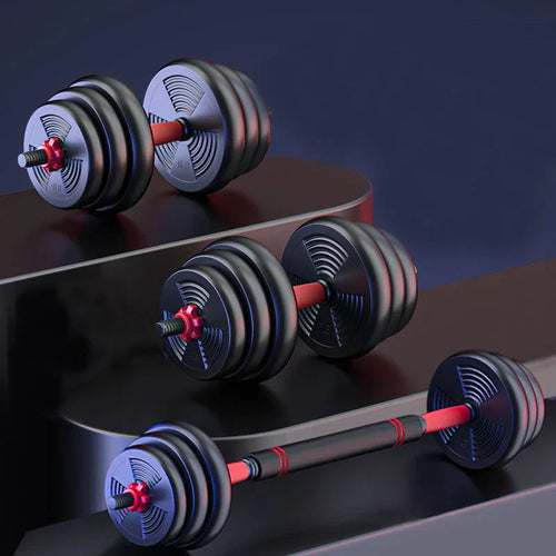 5-44lbs Adjustable Dumbbell to Barbell Set, Anti-Slip Grip, Versatile Home Gym