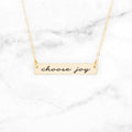 Choose Joy - Rose Gold Quote Bar Necklace