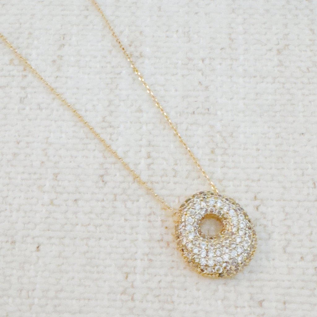 Crystal Bubble Initial Necklace