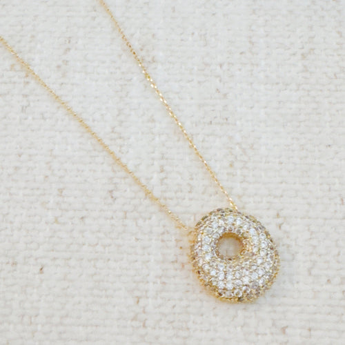 Crystal Bubble Initial Necklace
