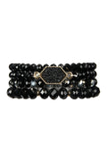 Druzy Stone Hexagon Glass Beads Bracelet