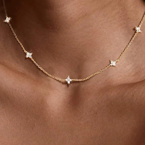 Dainty Lucky Leaf Necklace for Women 925 Sterling Silver Trendy 14K Gold Plating