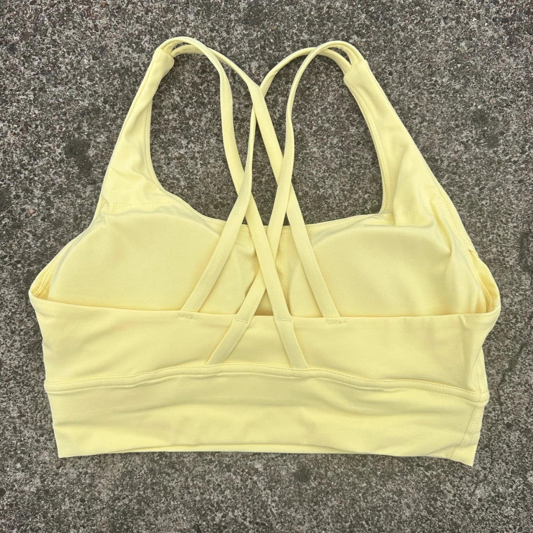 Solid Color Soft Cross Back Women Fitness Bra Tights Yoga Vest High Strength