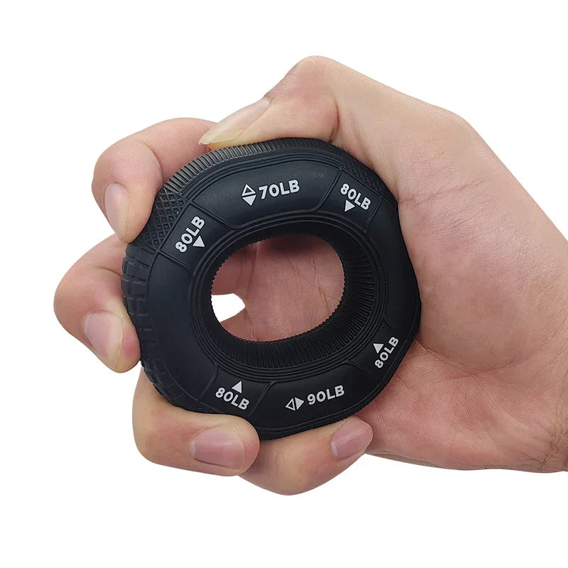 Silicone Adjustable 20-90lb Hand Grip Arm Strength Exercise Gripping Ring