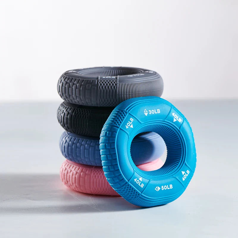 Silicone Adjustable 20-90lb Hand Grip Arm Strength Exercise Gripping Ring