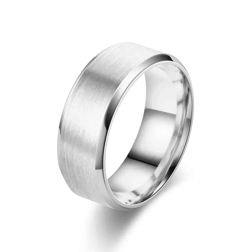 6 Colors Classic 8mm Tungsten Mens Ring Surface Brushed Stainless Steel Ring for