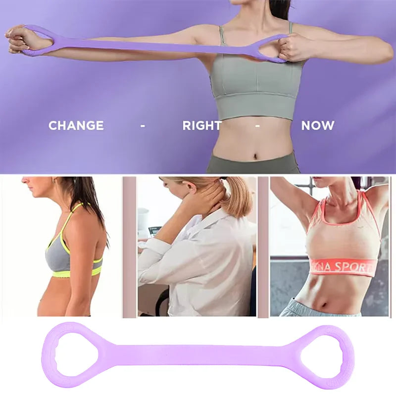 8 Fitness Workout Resistance Band Arm Back Shoulder Exercise Elastic Training