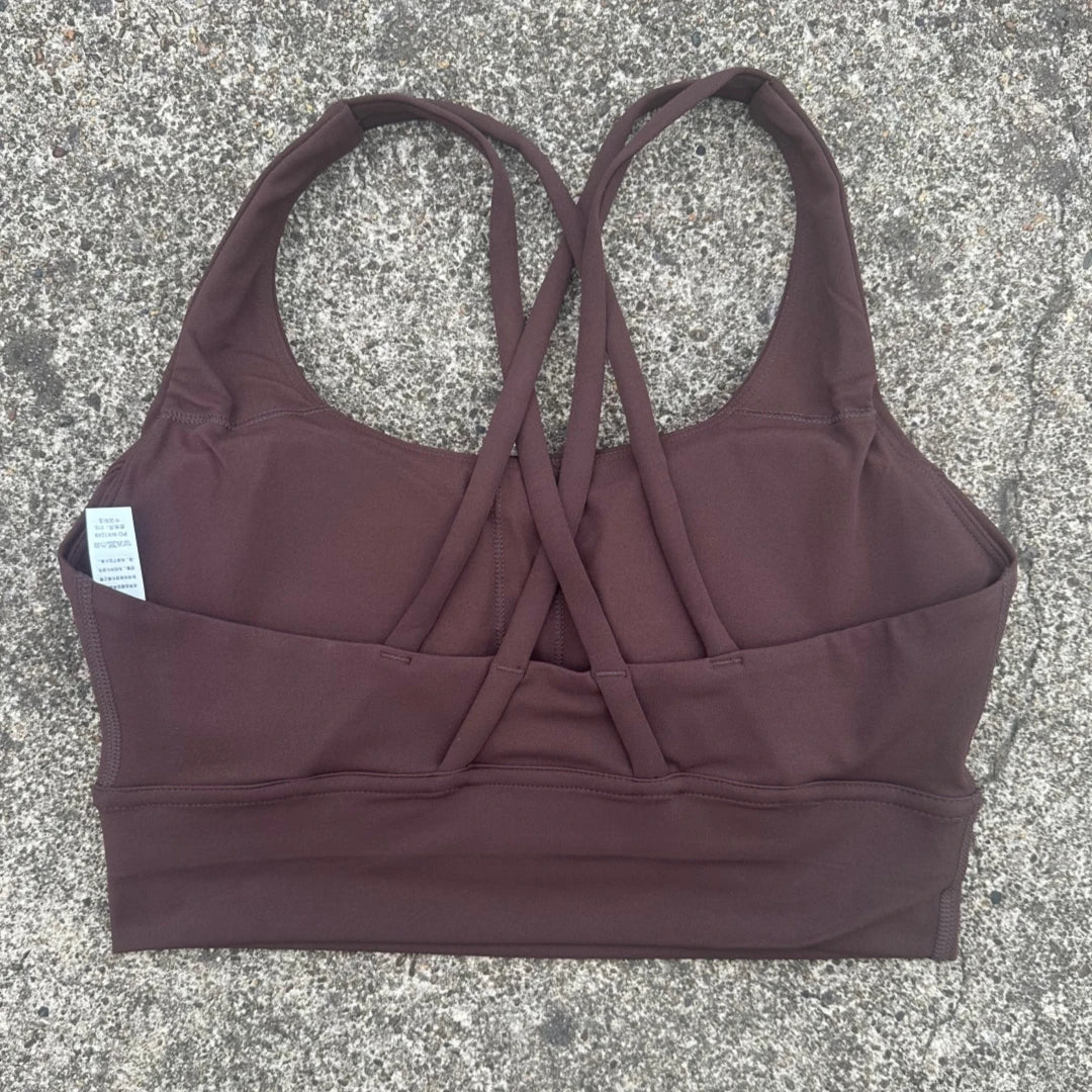 Solid Color Soft Cross Back Women Fitness Bra Tights Yoga Vest High Strength