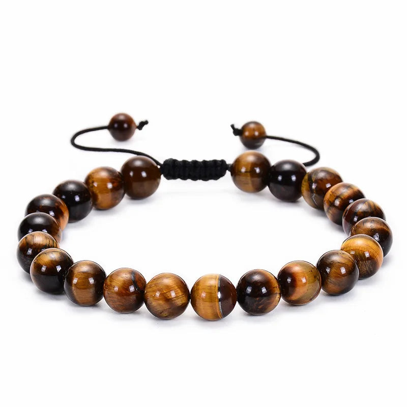 Armband aus mehreren Stilen 8mm natürliche Tigeraugen Lavasteine Schutz HANDGEMACHT