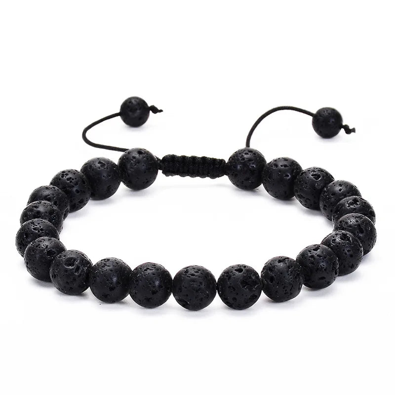 Armband aus mehreren Stilen 8mm natürliche Tigeraugen Lavasteine Schutz HANDGEMACHT