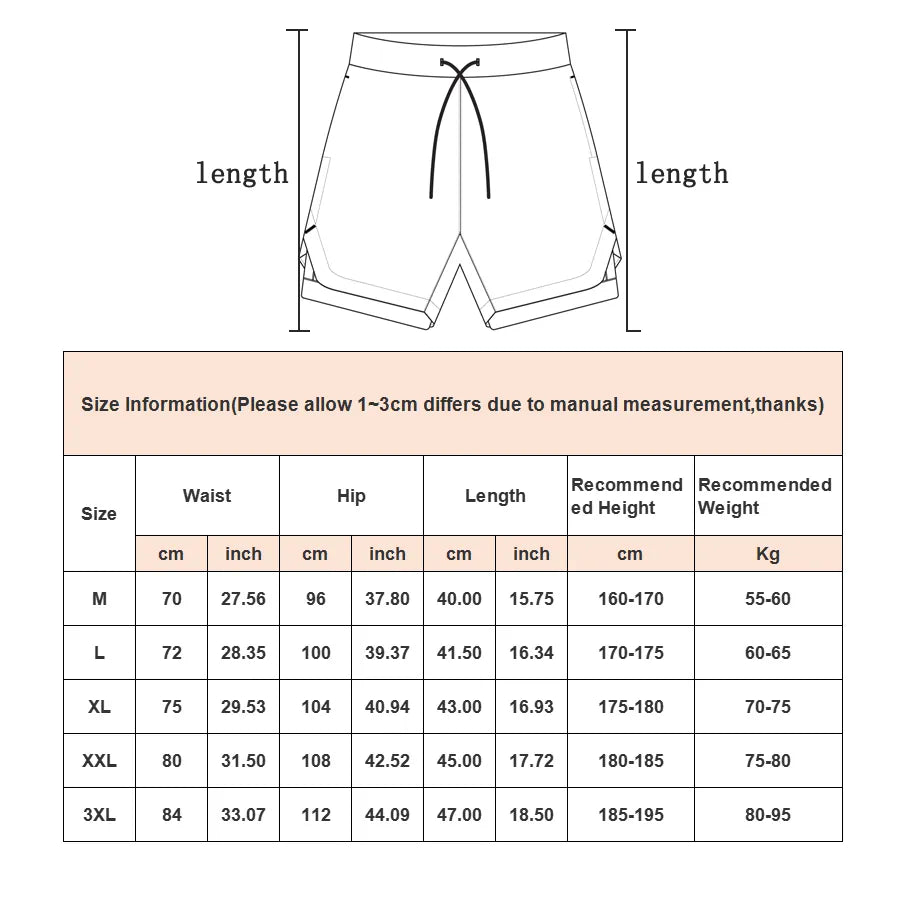 Camo Running Shorts Men Gym Sports Shorts 2 in 1 Quick Dry Workout Training Gym