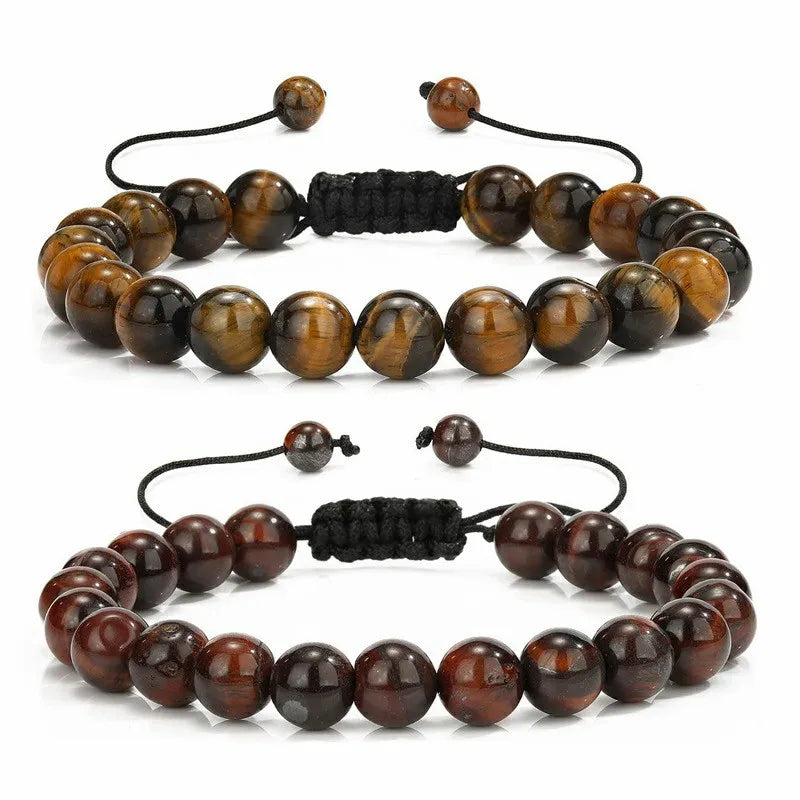 Armband aus mehreren Stilen 8mm natürliche Tigeraugen Lavasteine Schutz HANDGEMACHT