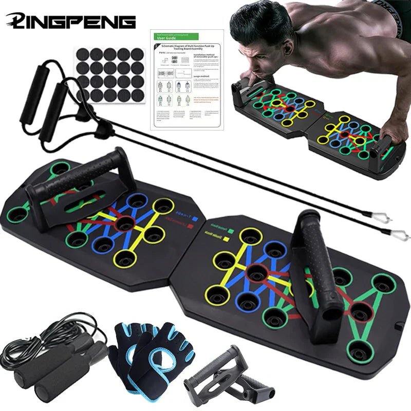 Push-Up Board Set Portable Multifunctional Push-Up Bar Foldable Fitness