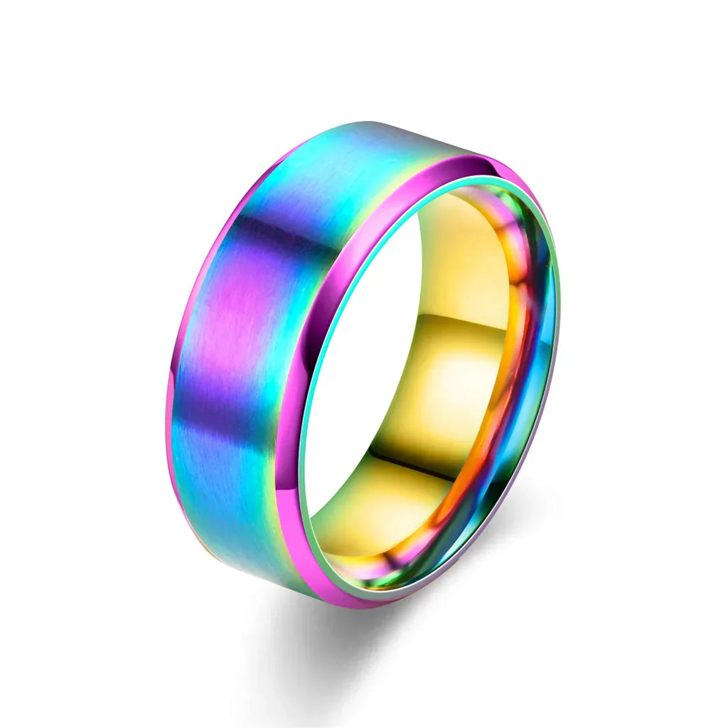 6 Colors Classic 8mm Tungsten Mens Ring Surface Brushed Stainless Steel Ring for