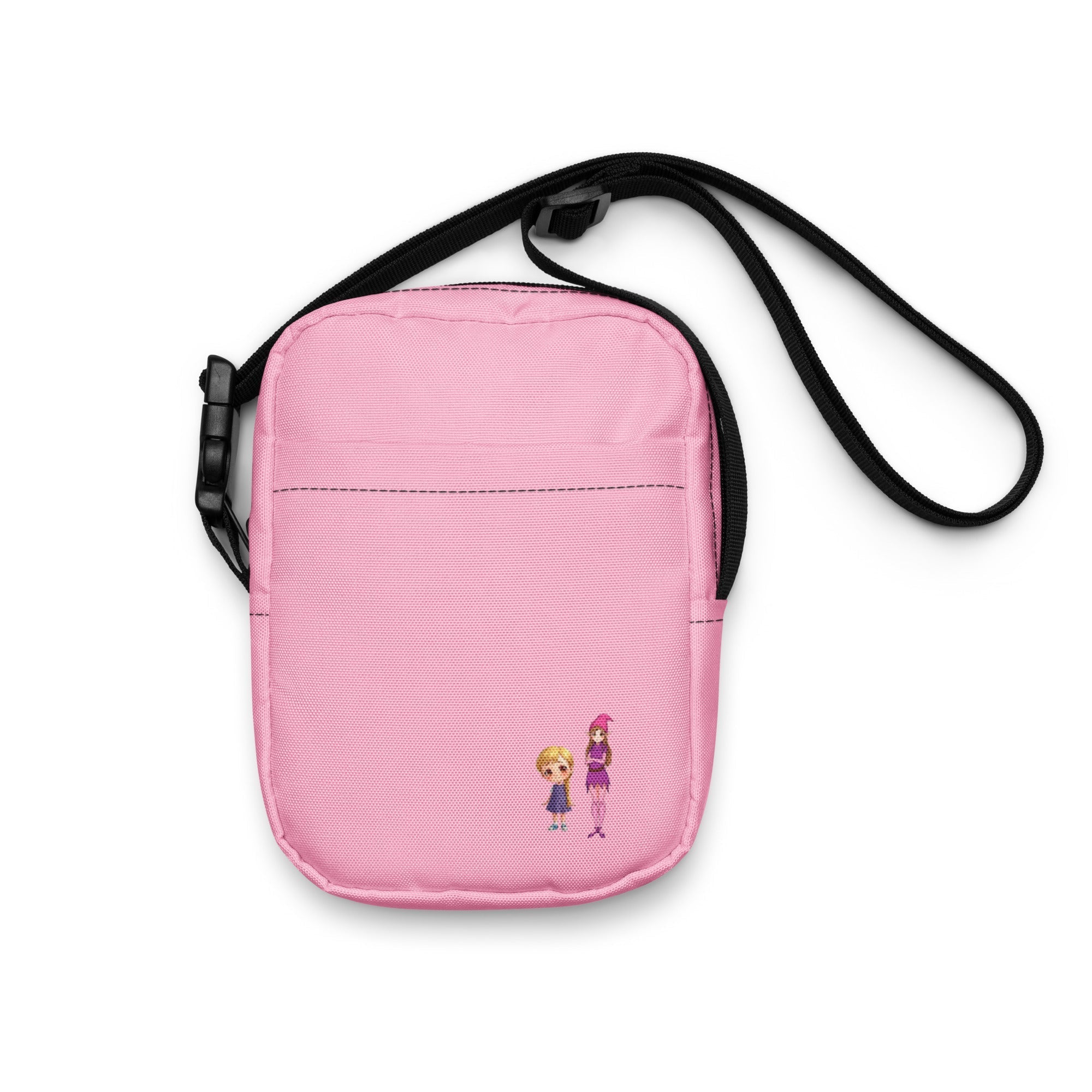 Nützliche Umhängetasche mit Emmi uund Blumenelfe Motiv in rosa