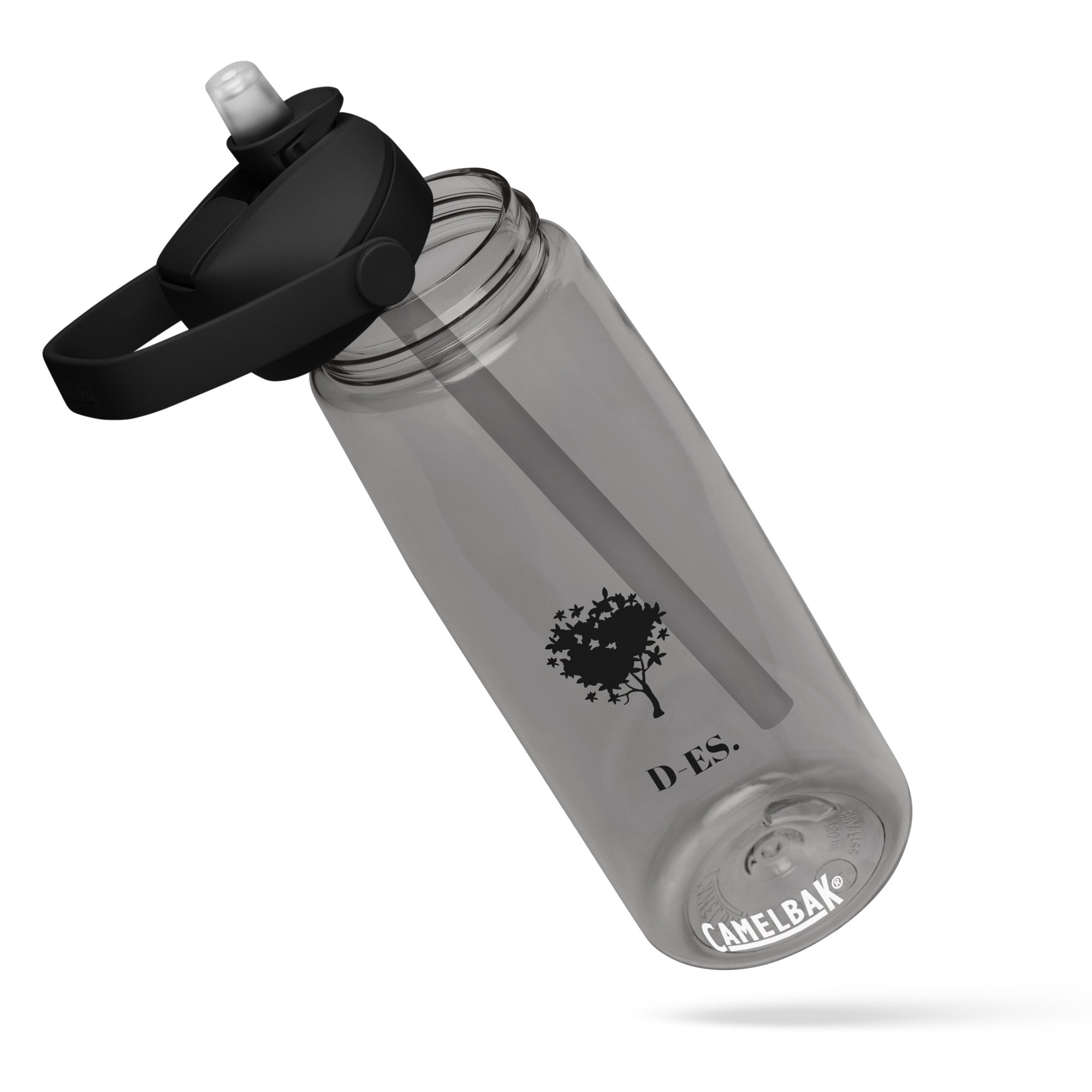Wasserflasche mit umklappbarem Trinkhalm